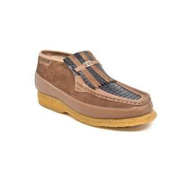 British Walkers Apollo 2 Men's Tan Leather and Snake Skin Combo - Picture 3 of 6